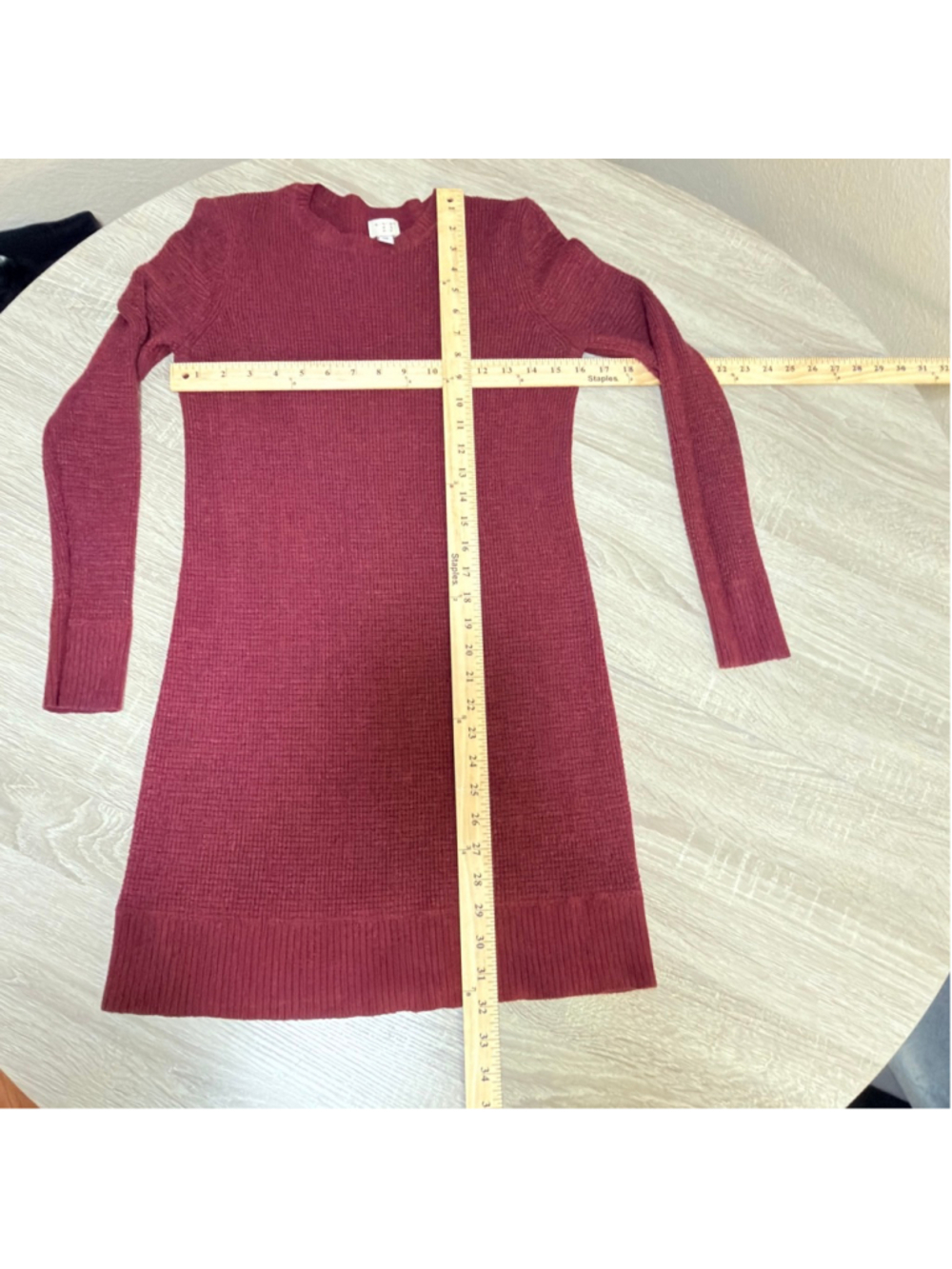 A New Day Women's Burgundy Rib-Knit Sweater Dress - Size XS - b8 - Picture 10 of 10